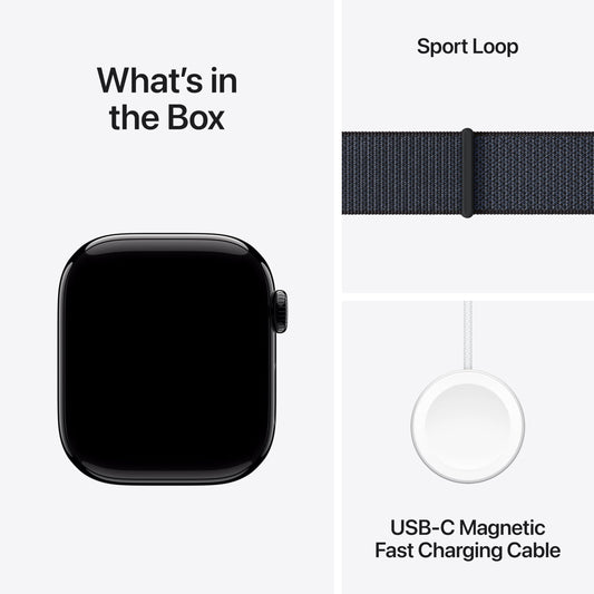 Apple Watch Series 10 GPS 42mm with Jet Black Aluminium Case & Ink Sport Loop