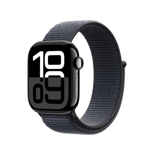 Apple Watch Series 10 GPS 42mm with Jet Black Aluminium Case & Ink Sport Loop