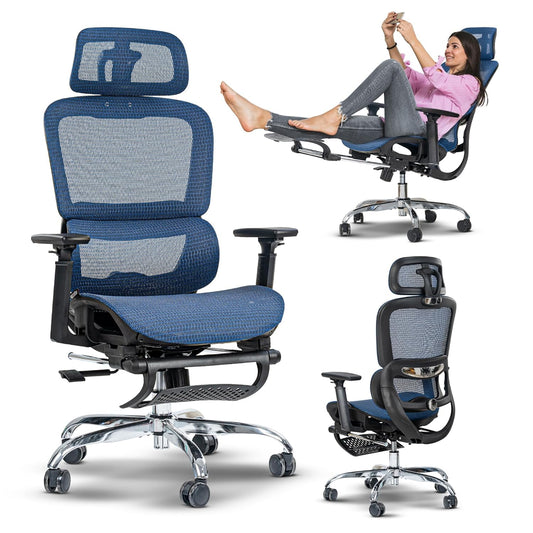 DROGO Ergonomic Office Chair with Mesh, Footrest & Lumbar Support